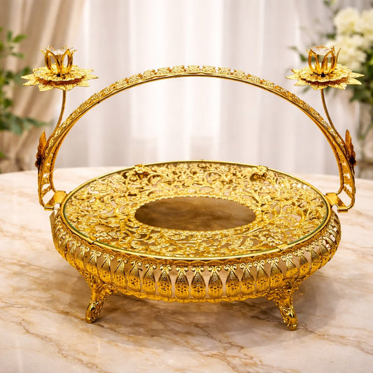 Decoration STOCK Cheap Glass Snack Cake Tray Dish Vibrant Food Storage