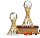 EUROPEAN 2 PEICES LUXURY CRYSTAL BALL ORNAMENT HANDICRAFT LIVING ROOM DECOR